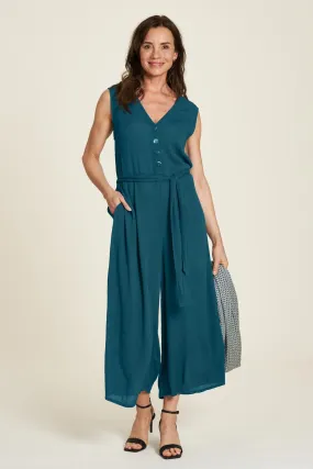 Tranquillo Bermuda Blue EcoVero Sleeveless Jumpsuit