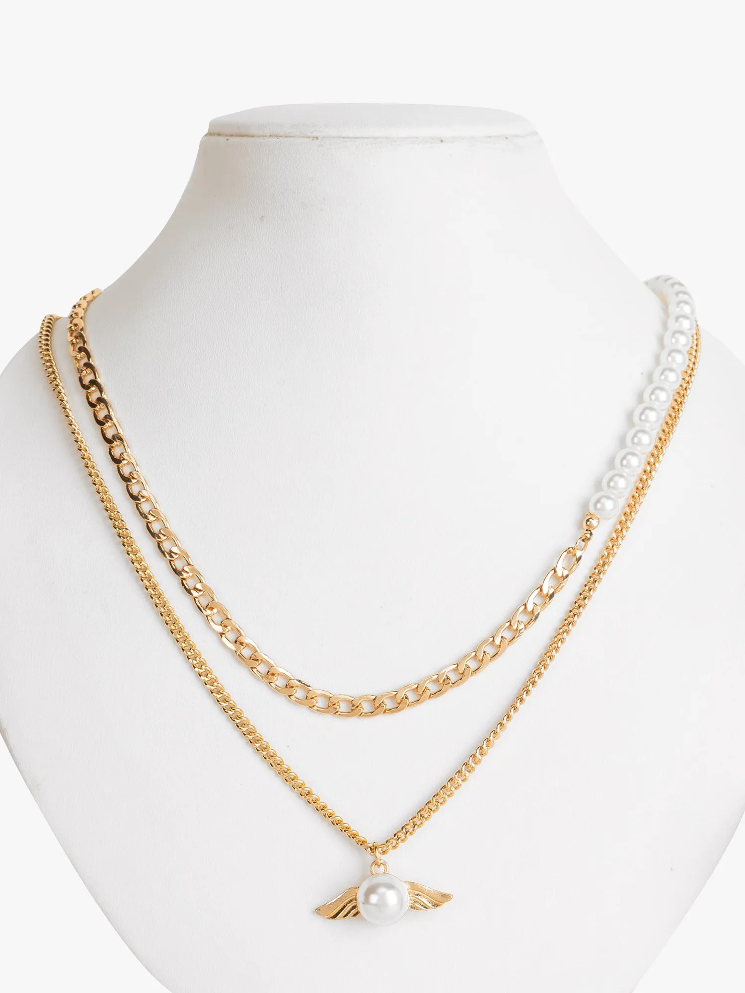 Two-Strand Pearl Chain Necklace