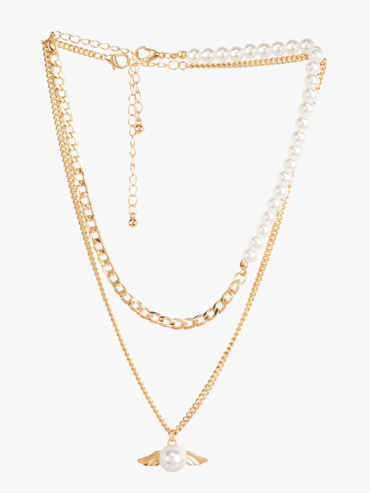 Two-Strand Pearl Chain Necklace