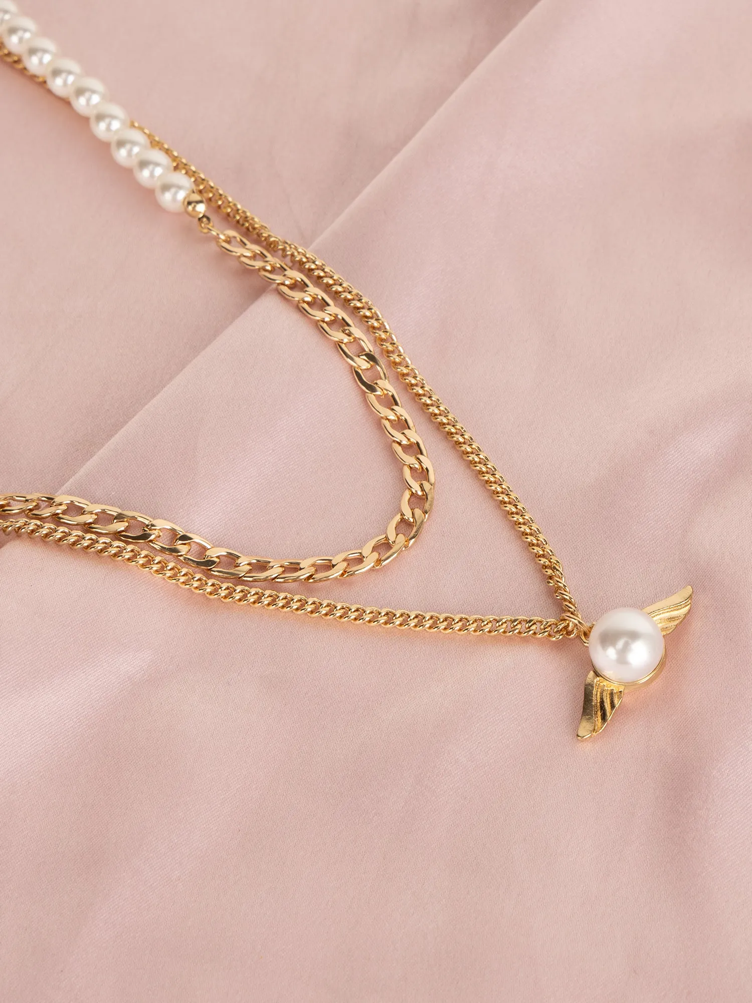 Two-Strand Pearl Chain Necklace