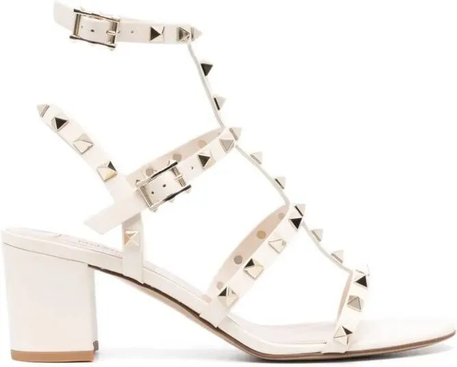 Valentino Garavani Rockstud 60mm leather sandals Neutrals