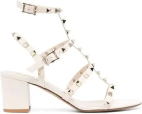 Valentino Garavani Rockstud 60mm leather sandals Neutrals