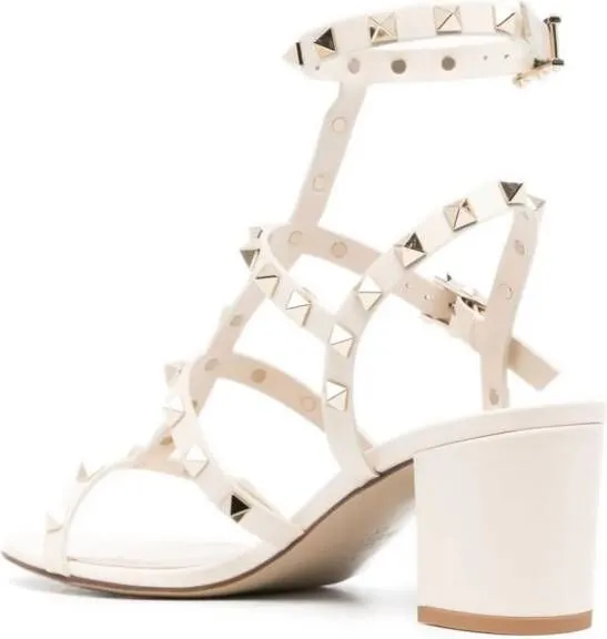 Valentino Garavani Rockstud 60mm leather sandals Neutrals