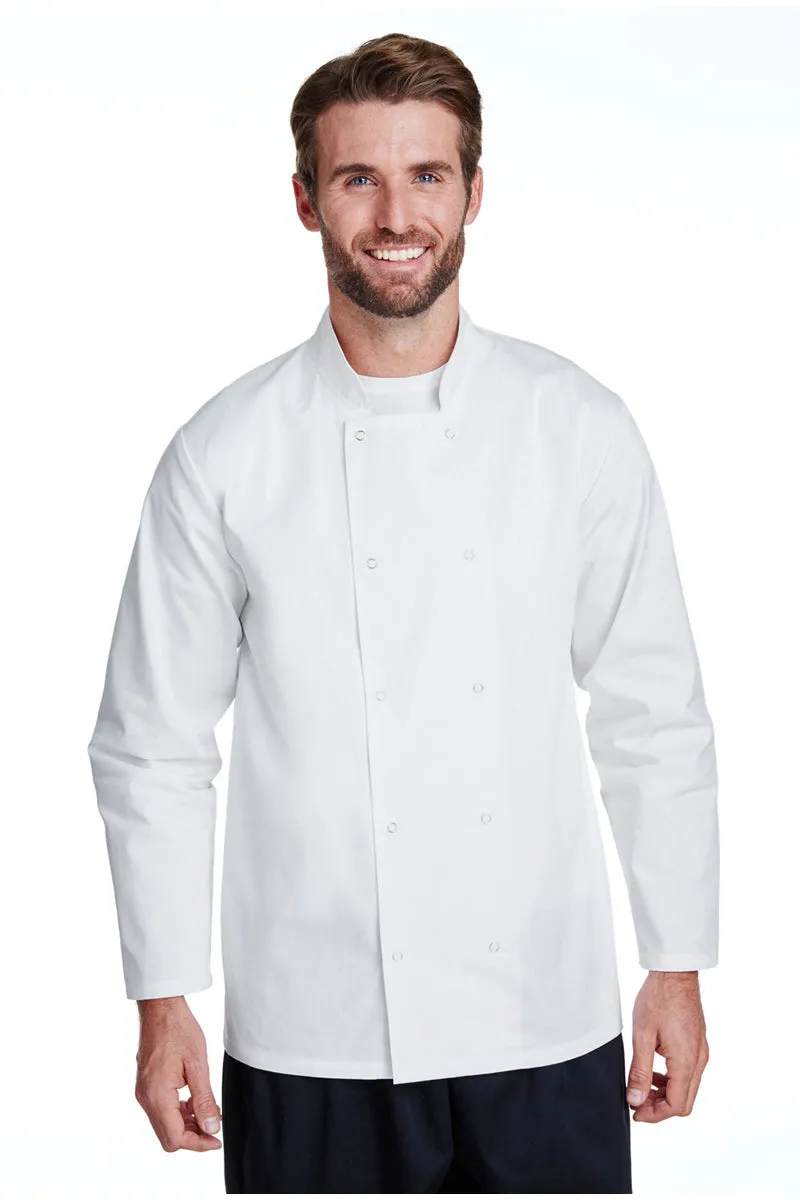 White Chef's Long Sleeve Stud Coat