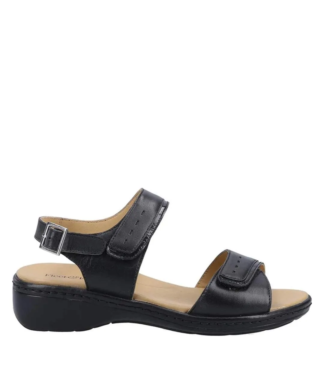 Womens/ladies linda leather sandals black Fleet & Foster