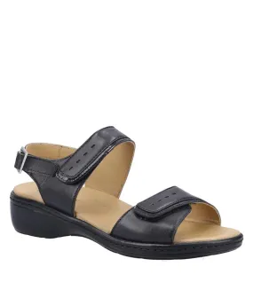 Womens/ladies linda leather sandals black Fleet & Foster