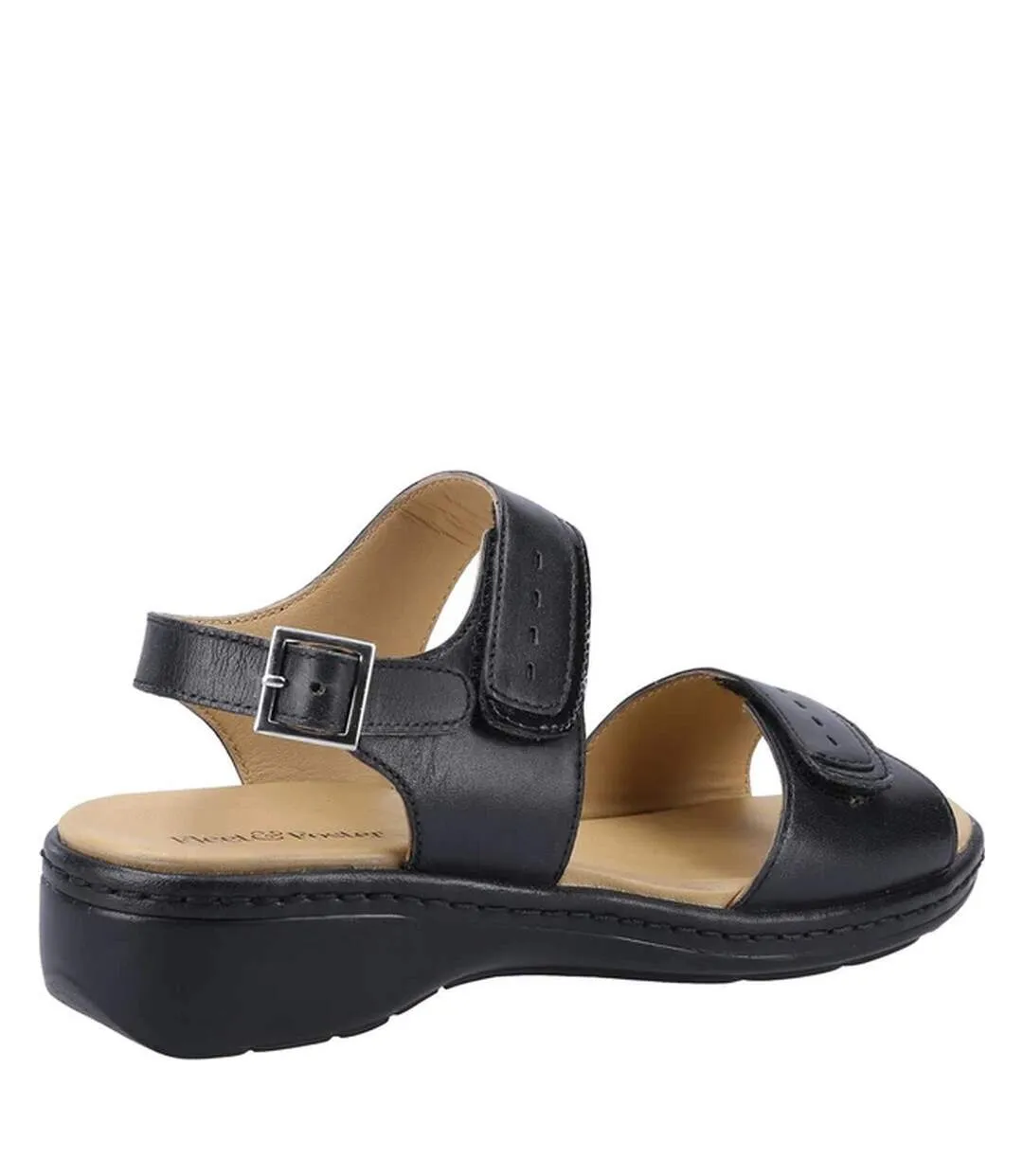 Womens/ladies linda leather sandals black Fleet & Foster